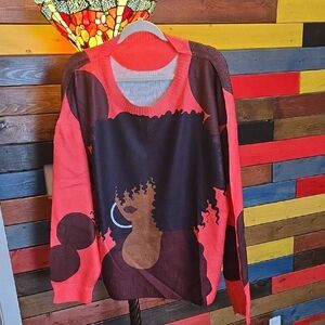 SHEIN Curve 3XL Red and Black Sweater ❤️  NEW  🖤  NO TAGS